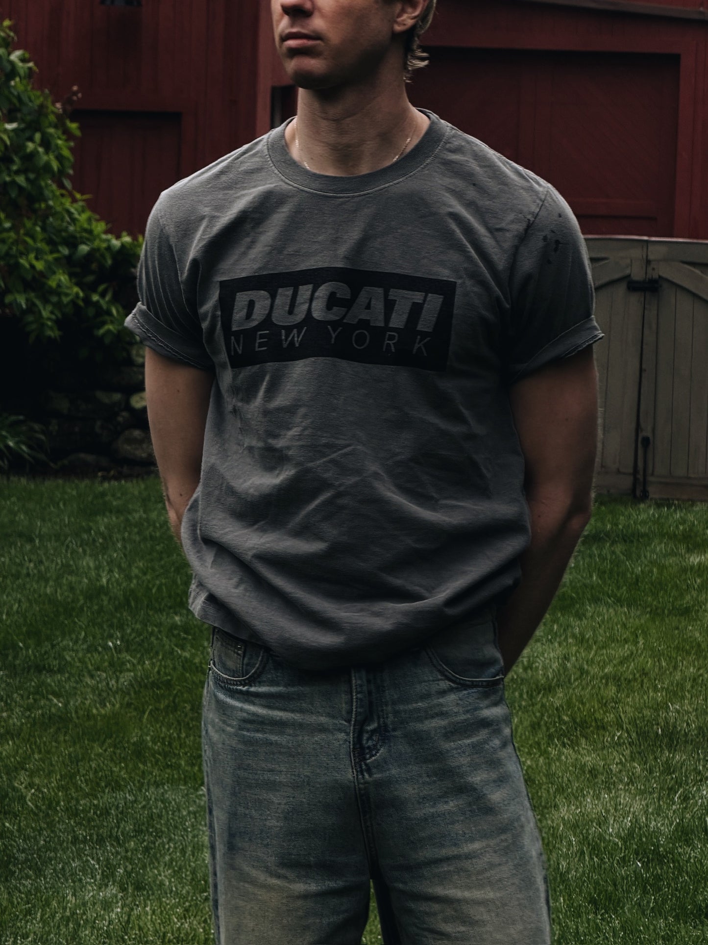 Ducati New York Box Logo Tee - Faded Black