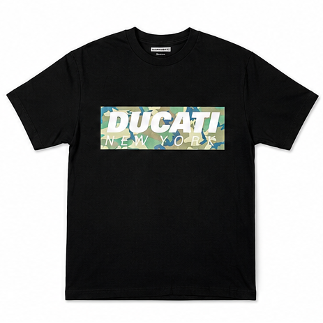 Ducati New York Camo Box Logo Tee - Black