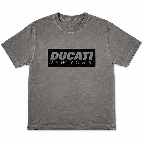 Ducati New York Box Logo Tee - Faded Black