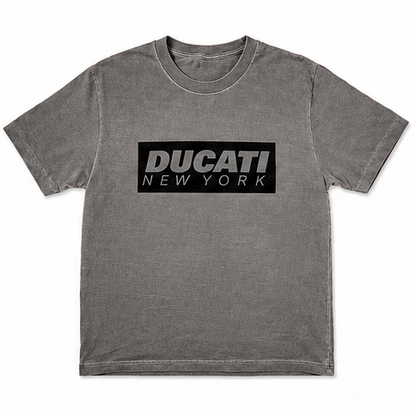 Ducati New York Box Logo Tee - Faded Black