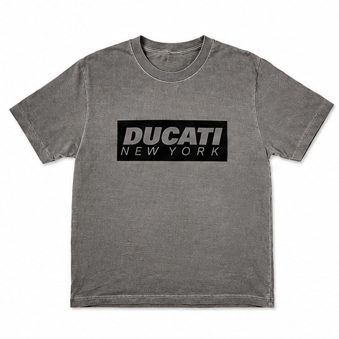 Ducati New York Box Logo Tee - Faded Black