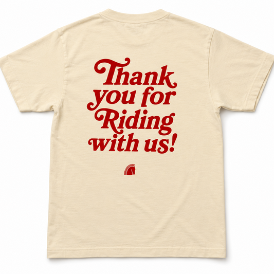 Camiseta "Gracias por viajar con nosotros" - Color crema