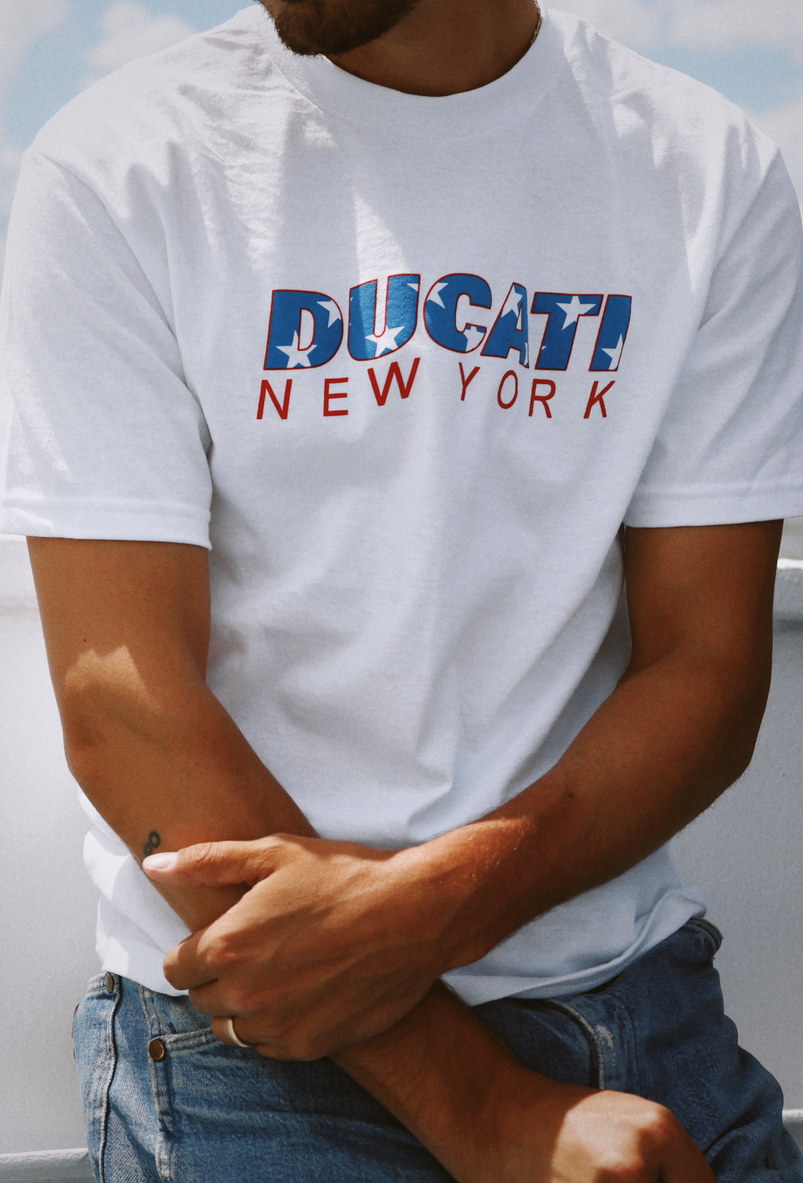 Camiseta Ducati New York Stars & Stripes - Blanca
